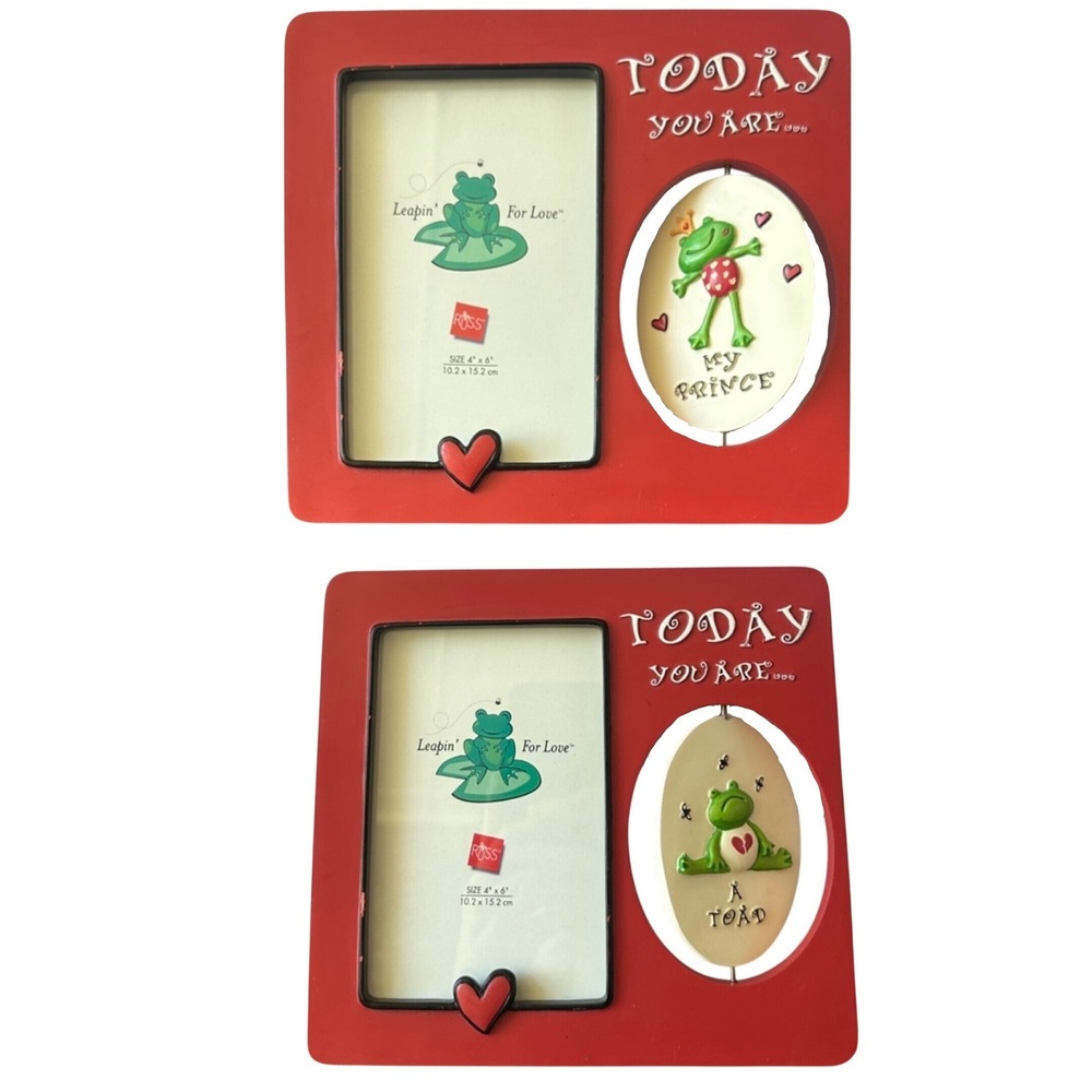 Russ Berrie Today You Are My Prince‎ A Toad Frog Picture Frame Red 4x6 Princess